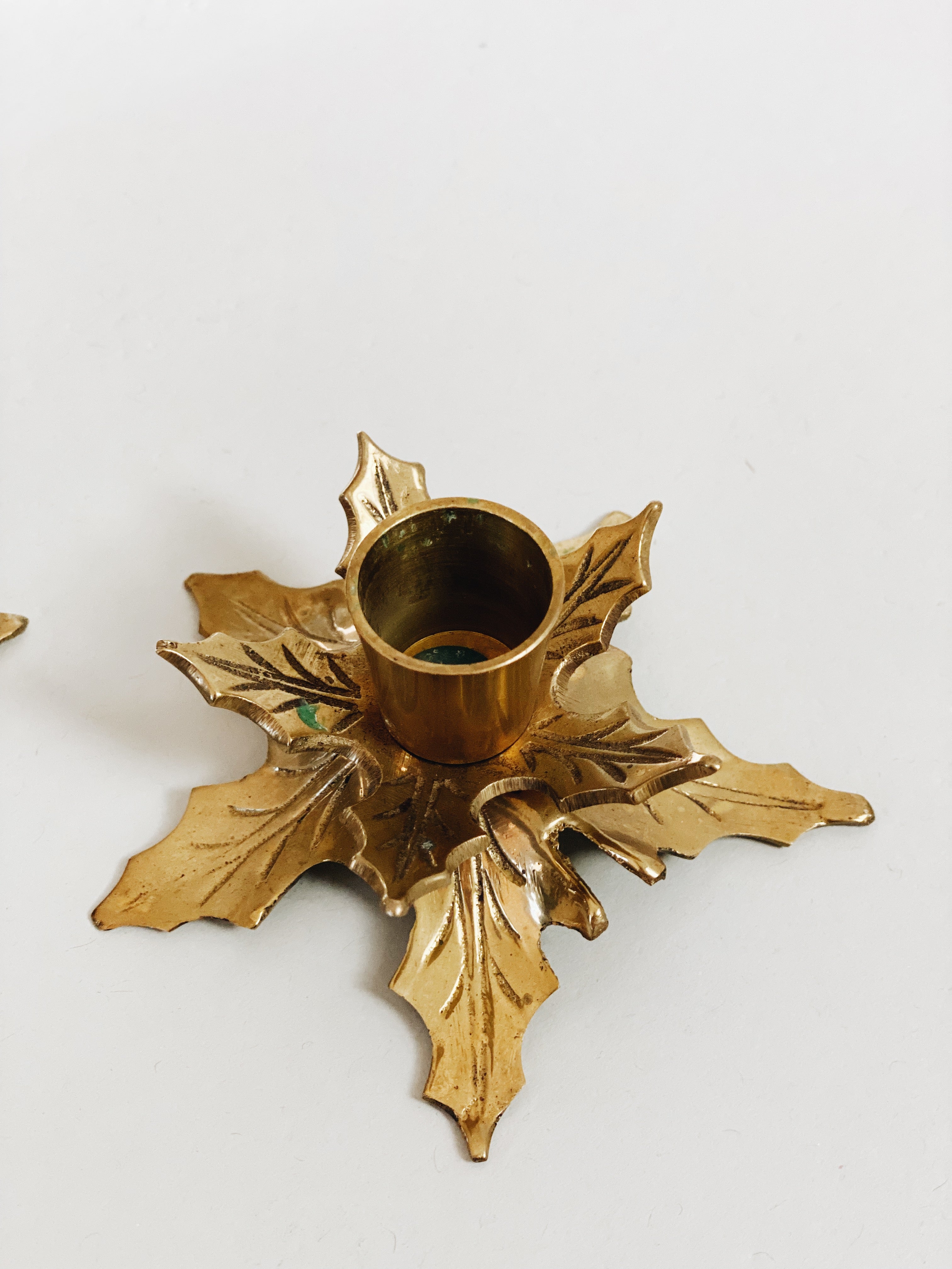 Brass Leaf Candle Holders Arlee Park