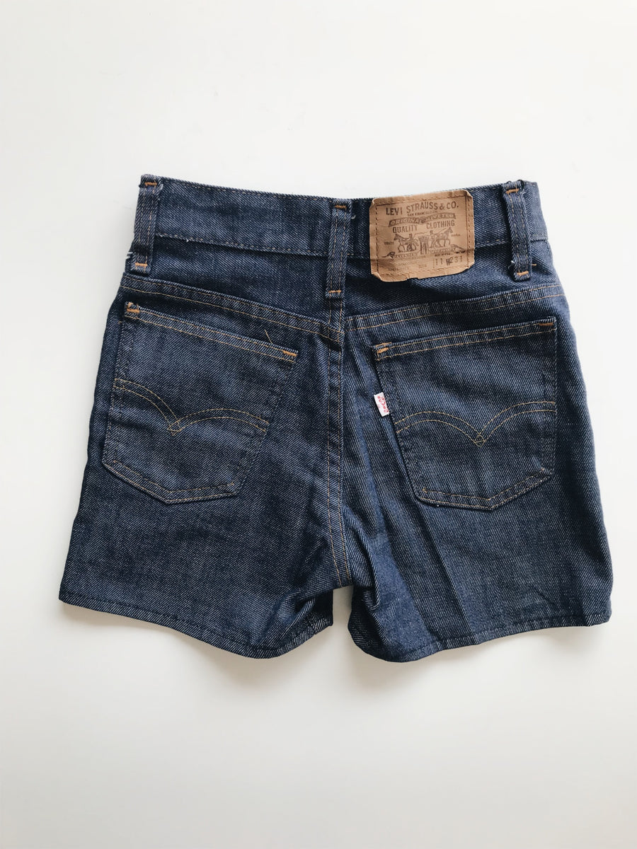 vintage kids levis soft indigo denim jean shorts
