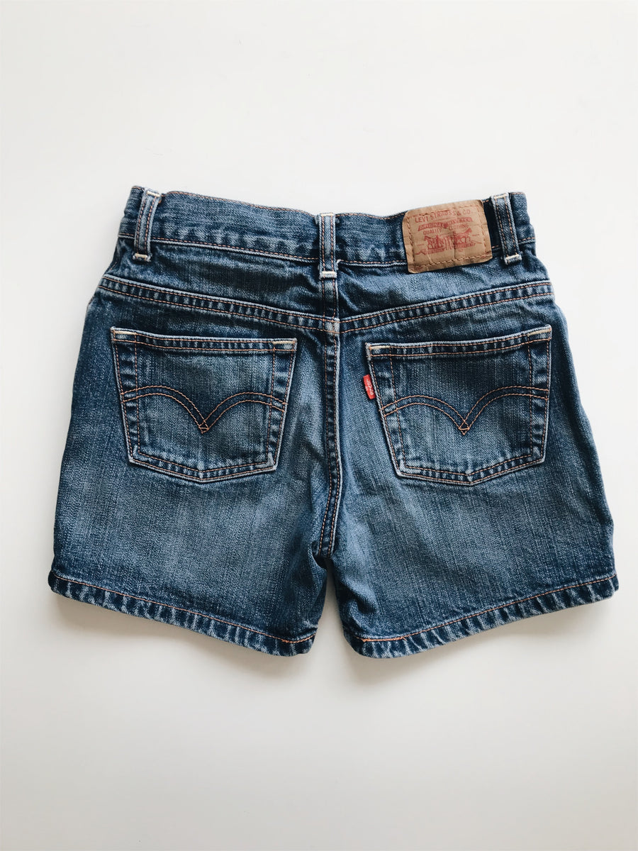 vintage kids levis soft indigo denim jean shorts