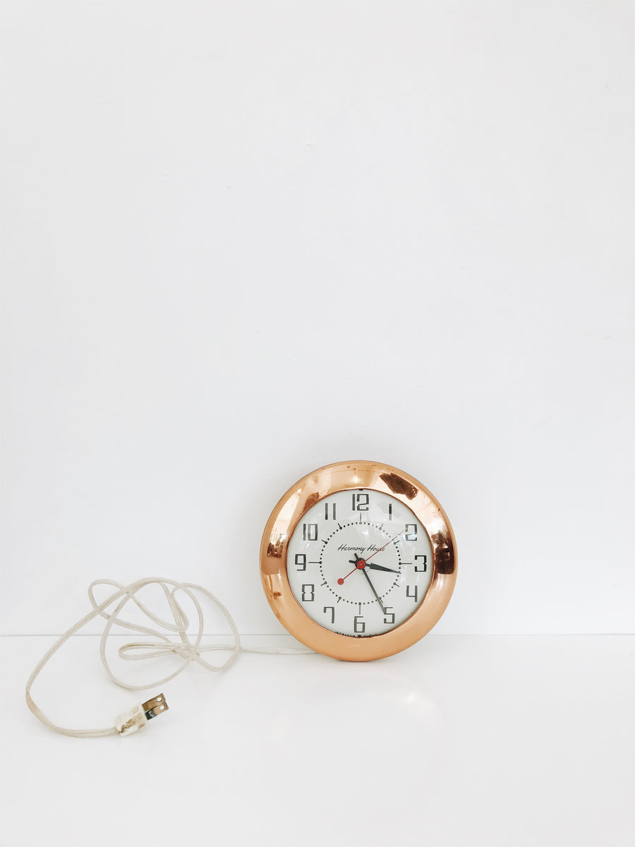 vintage copper electric harmony house clock