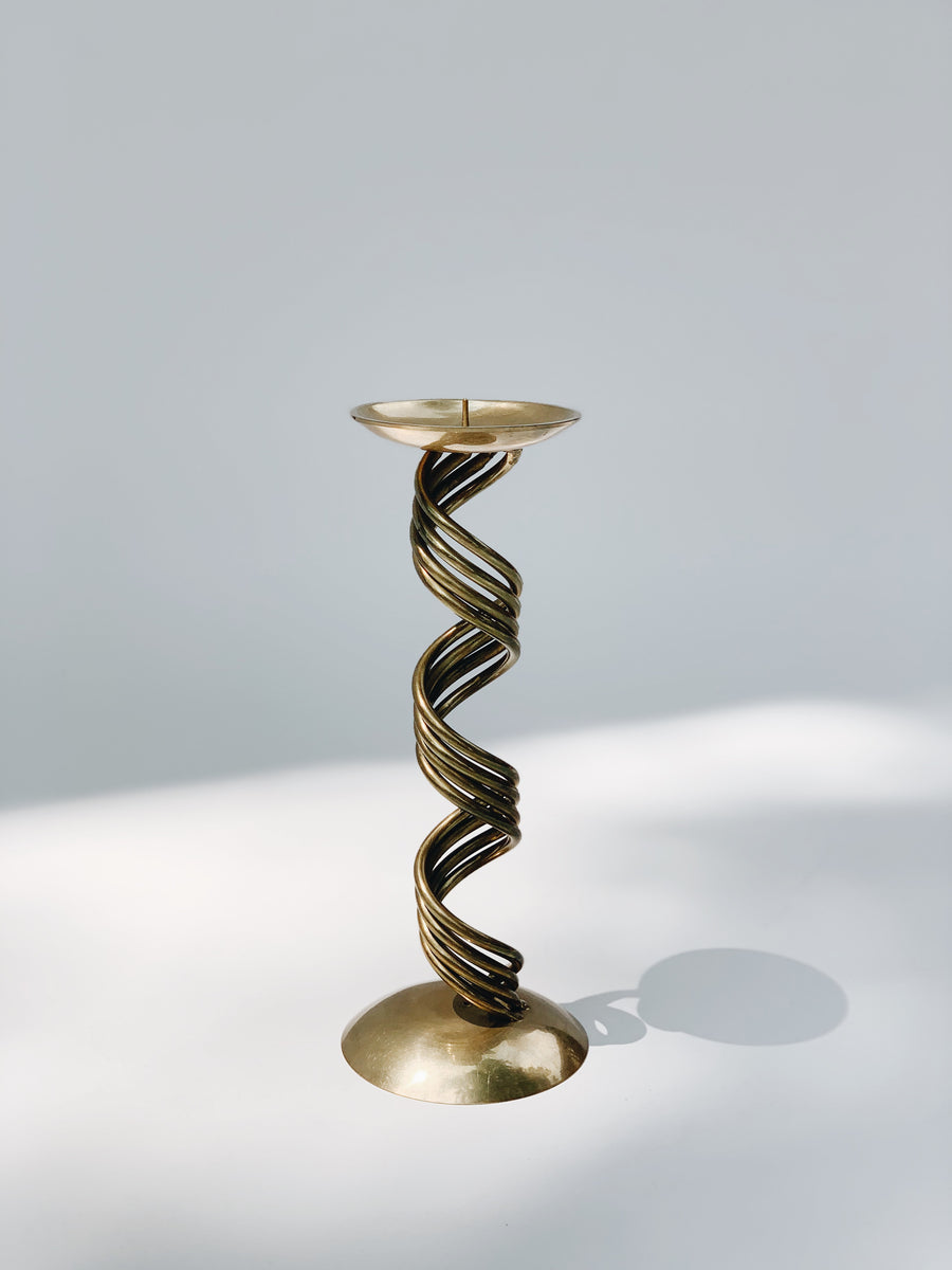 Twisted Brass Candle Holder
