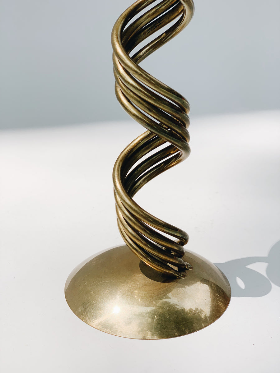 Twisted Brass Candle Holder