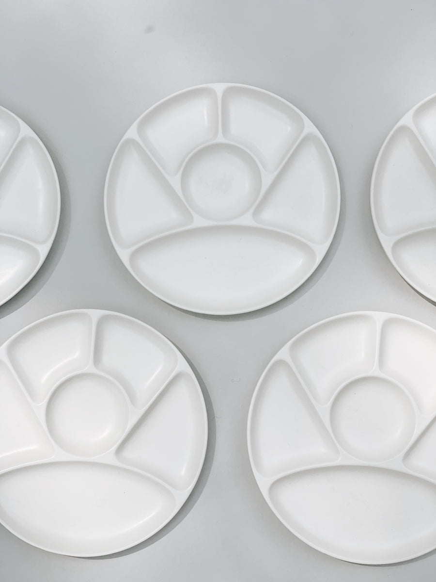 White Fondue Plates