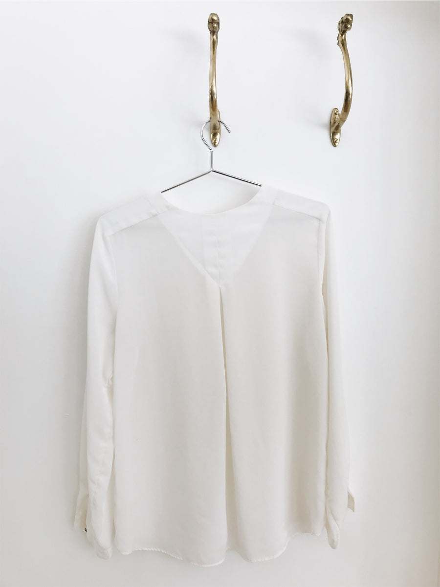 arlee park vintage white long-sleeve david brooks blouse