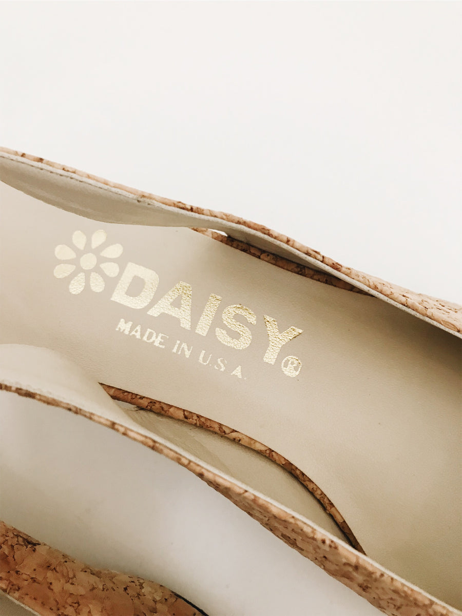 arlee park vintage daisy sling back heels