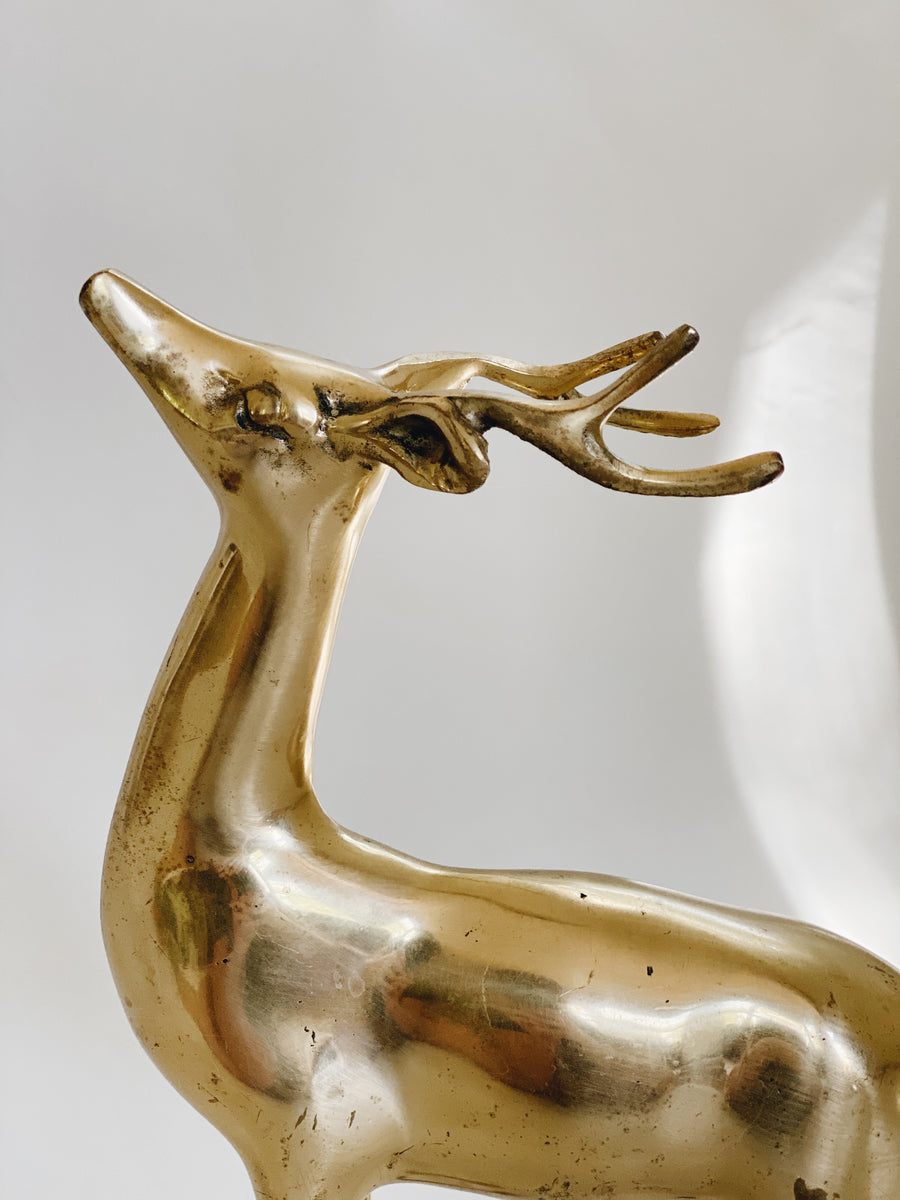Large Brass Deer