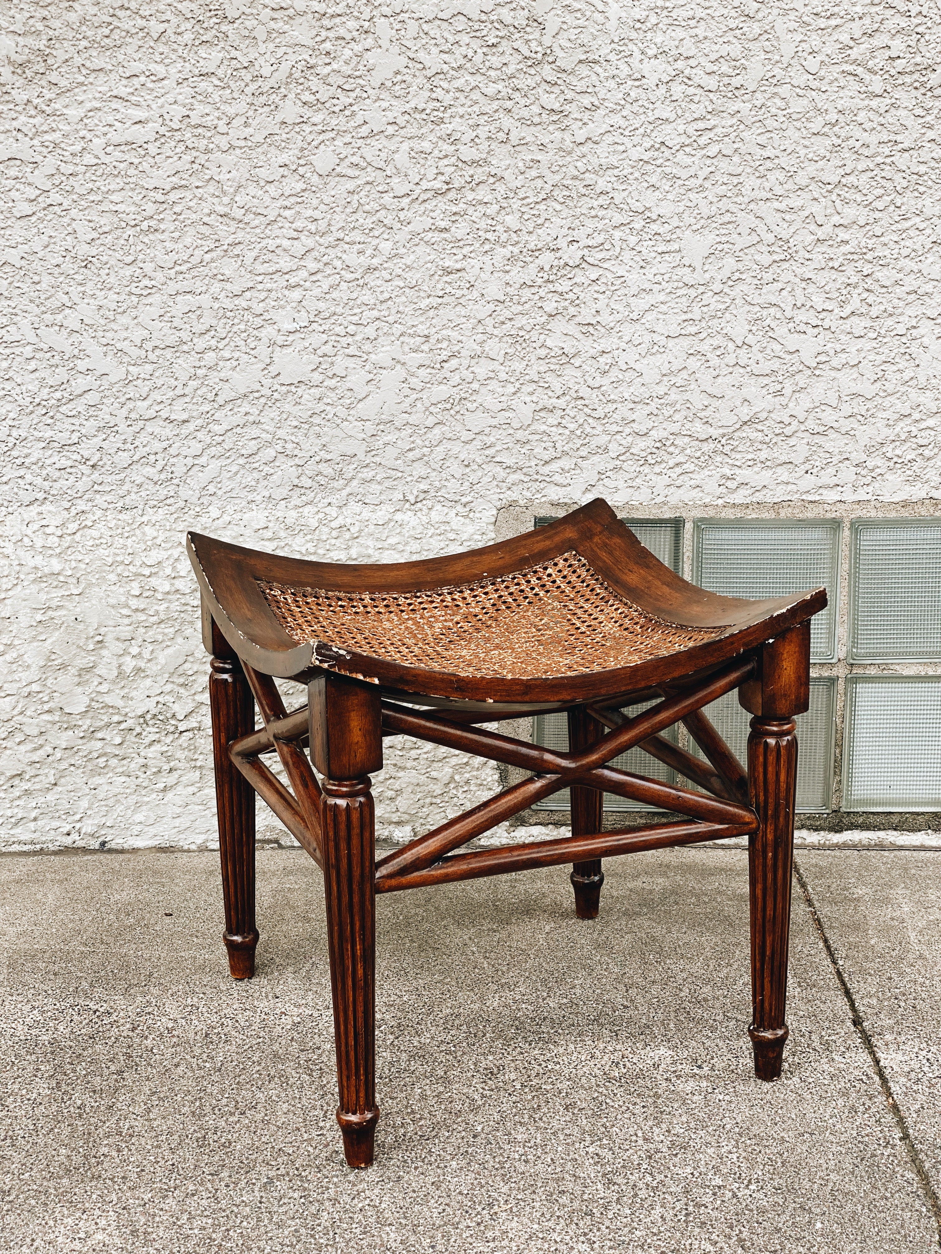 Caned Ottoman