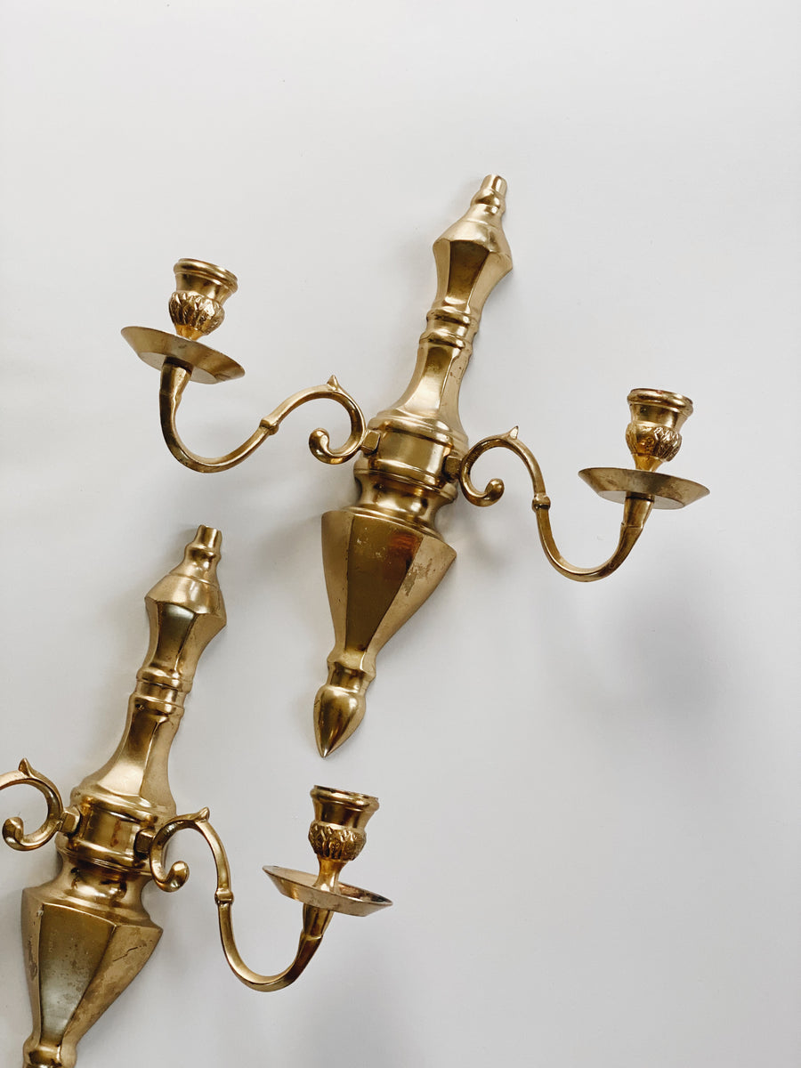 Brass Sconce Candle Holders