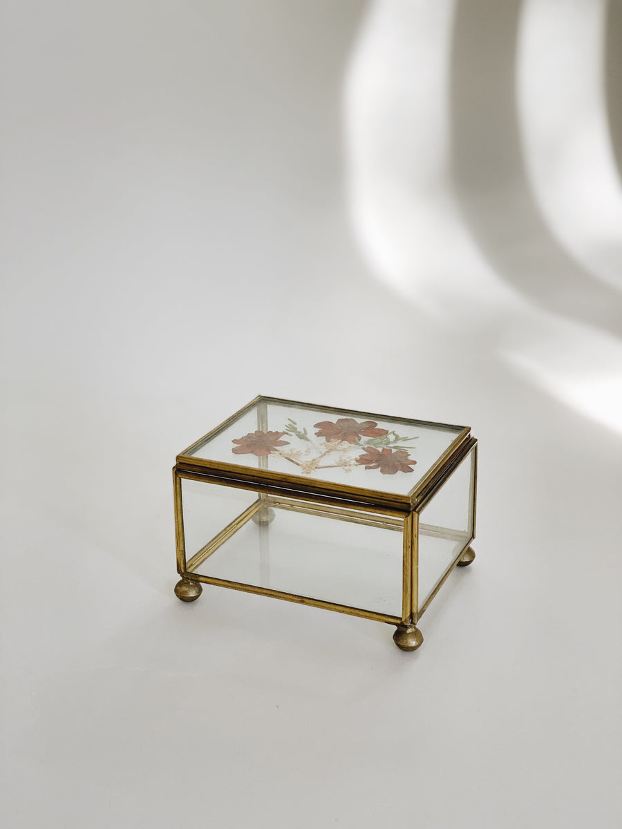 Glass Box with Dried Flowers