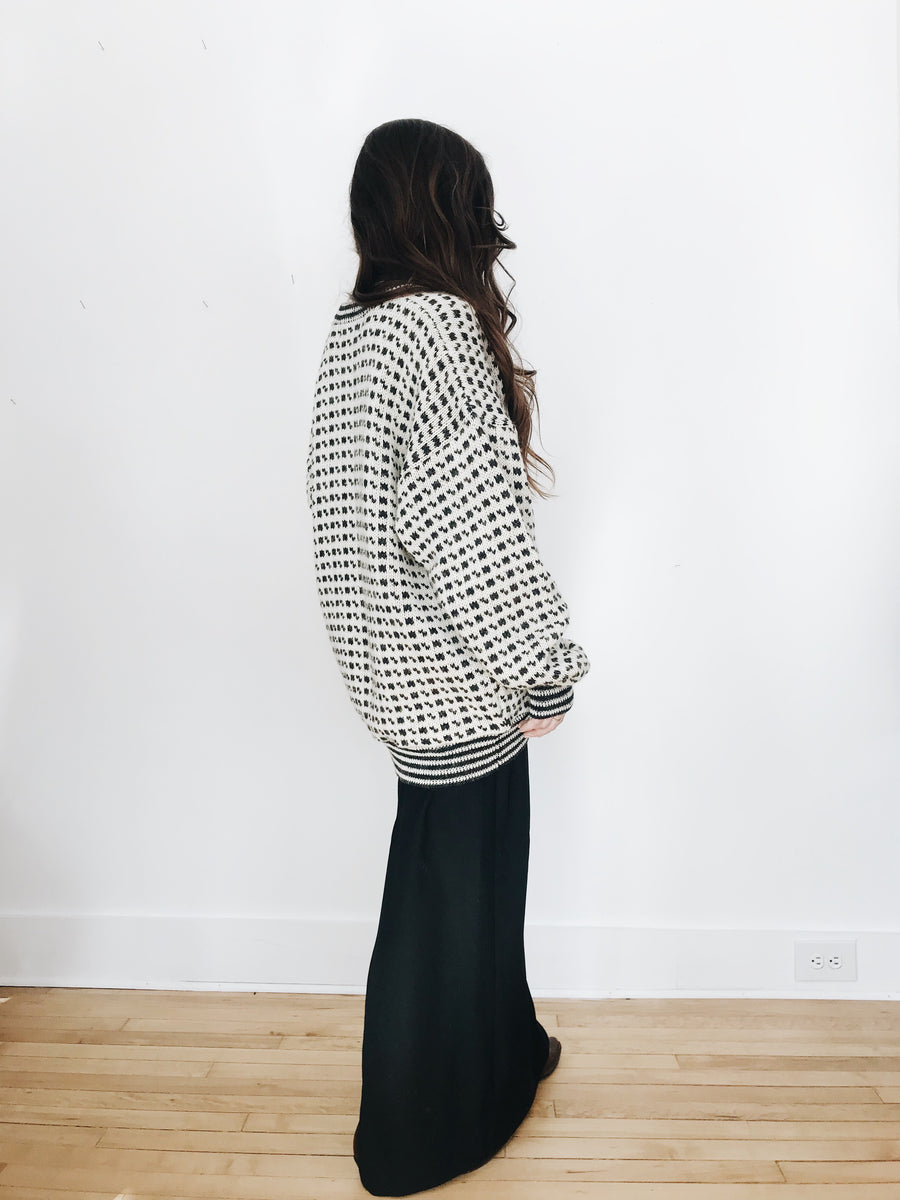 arlee park vintage long black knit side slit skirt